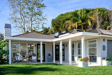 Inspiration for a transitional exterior home remodel in Santa Barbara
