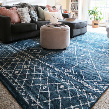 Orian Rugs Farmhouse Sonoma Indoor/Outdoor Gabbeh Field Faded Indigo Area Rug