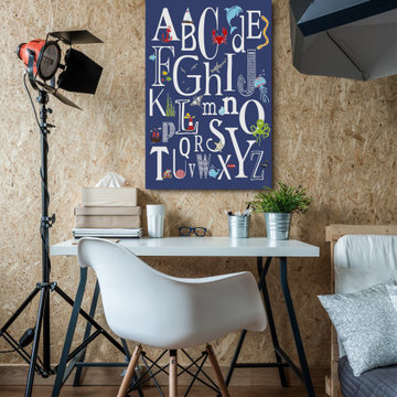"Abc Nautical Navy" Painting Print on Wrapped Canvas