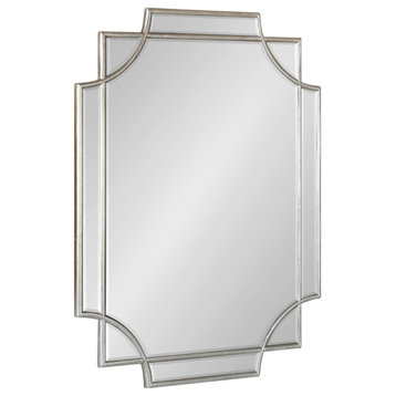 Minuette Decorative Framed Wall Mirror, Silver 18x24