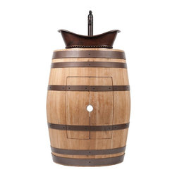 Premier - Wine Barrel Vanity Package with Bath Tub Vessel Sink and Vessel Filler Faucet... - Bathroom Vanities And Sink Consoles
