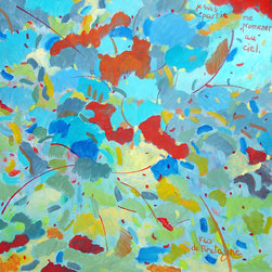Je suis partie me promener au Ciel, 48 x 48 in - Paintings