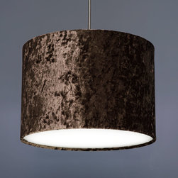 Mink Crushed Velvet Effect Drum Lampshade - Lampshades