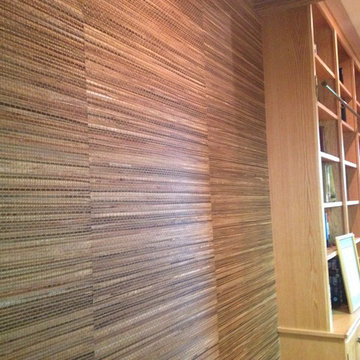 Grasscloth adds dimension to a bedroom