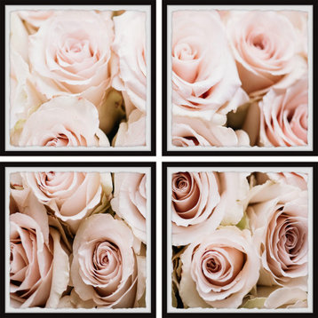Pink Avalanche Roses Quadriptych, 24"x24"