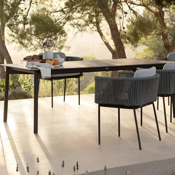 Skyline Design Boston Rectangular Dining Table with Glass