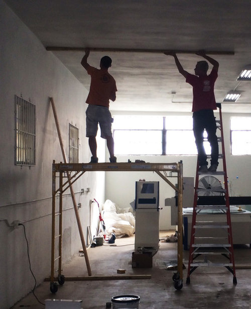 Industrial Lofts Work Room Divider Wall in Egyptian Theme (120" Glass)