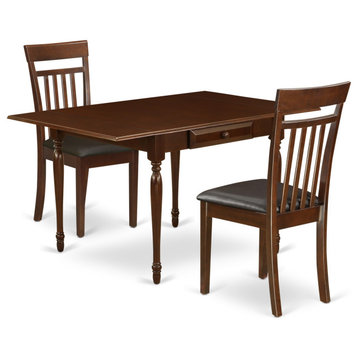 3-Piece Table Set Table, 2 Dining Chairs, Drop Leaf Table, Slat Back Chairs
