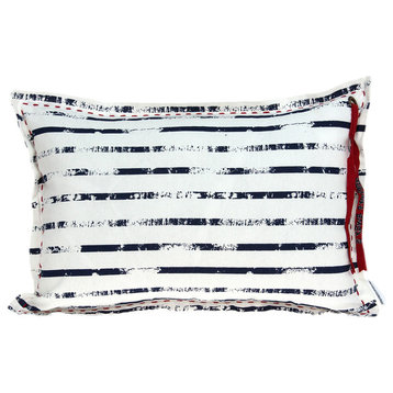 Parkland Collection Oceana Nautical White Pillow Cover With Poly Insert