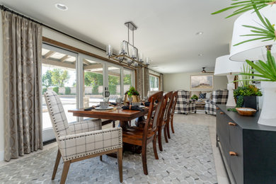 Example of a mountain style dining room design in Orange County