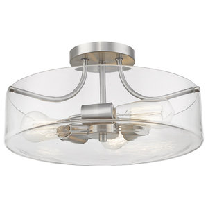 Nuvo Ginger 2 Light Semi Flush with Etched Opal Glass 