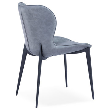 Modrest Felicia Modern Gray and Black Dining Chair, Set of 2
