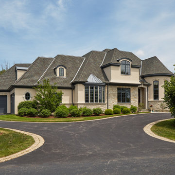 French Country Stone and Stucco Exterior