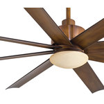 Minka Aire - Slipstream LED - 65" Ceiling Fan, Distressed Koa With Tinted Opal Glass - Stylish and bold. Make an illuminating statement with this fixture. An ideal lighting fixture for your home.&nbsp