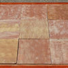 Pink Leather Sandstone Tiles, Natural Cleft Face/Back Finish, 16"x16", Set of 24