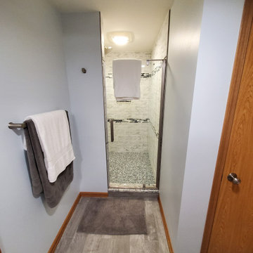 Finished basement custom shower