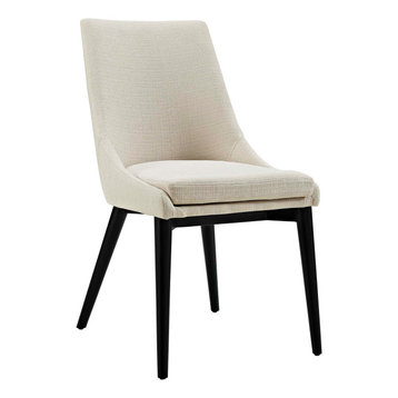 Viscount Upholstered Fabric Dining Side Chair, Beige