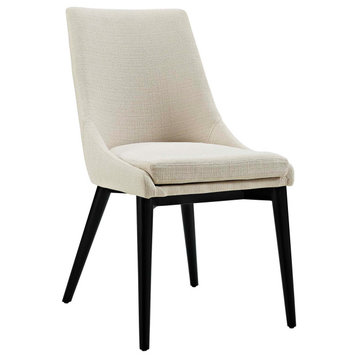 Viscount Upholstered Fabric Dining Side Chair, Beige