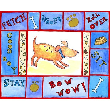 Weenie Dogs Friend, Ready To Hang Canvas Kid's Wall Decor, 11 X 14