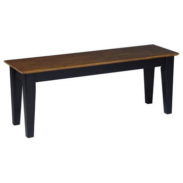 International Concepts Shaker Dining Bench in Black and Soft Cherry