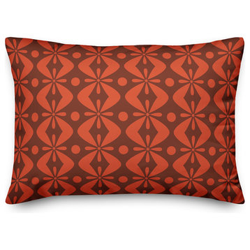 Folk Pattern in Red Throw Pillow