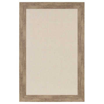 Beatrice Framed Linen Fabric Pinboard, Rustic Brown 29.5x45.5