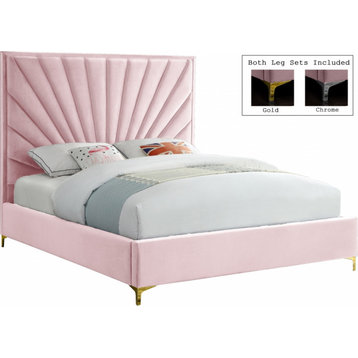 Eclipse Velvet Bed, Pink, Queen