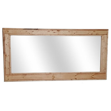 Double Vanity Herringbone Style Mirror, Golden Oak, 60"x30"