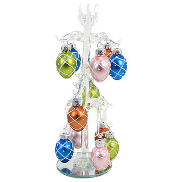 Easter Easter Tree W/Ornaments Set Glitter Accents