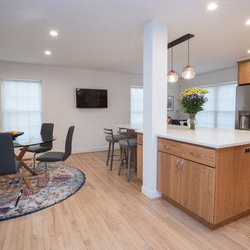 Modern Wood Kitchen Remodel | Open-Concept Layout & Large Quartz Island