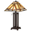 Luxury Craftsman Tiffany Table Lamp, Russet Bronze, UQL7024
