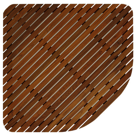 Erika Corner Shower Spa Mat, Solid Teak Wood and Oiled Finish