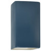 Ambiance Small Rectangle Wall Sconce, Closed, Midnight Sky, Matte White, E26