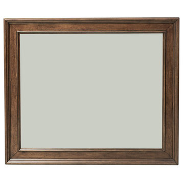 Liberty Furniture Rustic Traditions Landscape Mirror in Rustic Cherry