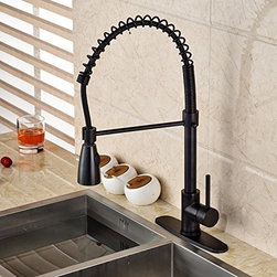 Tindouf Oil Rubbed Bronze Kitchen Sink Faucet with Pull Down Sprayer - Kitchen Faucets