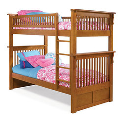 Colorado Twin over Twin Bunk Bed in Caramel Latte - Bunk Beds