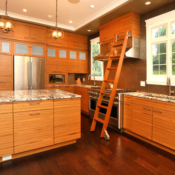 Partial Grain Matched Kitchen with Custom Made Library Ladder