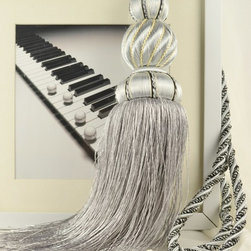 6 Colors QYM30 Polyester and Acrylic Curtain Tassel Tie Backs in Gray Color - Window Treatment Accessories