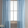 Lace Curtain Panels Set Of 2 (Each 54X84), Blue Eyelet