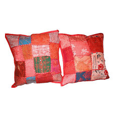 Mogul Interior - Shabby Chic Cushion Cover, Set of 2 - Decorative Pillows