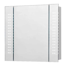 Enki Led Bathroom Mirror Cabinet Illuminated Demister Shaver Socket 610x640 mm