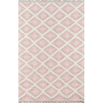 Momeni Harper Wool Hand Made Pink Area Rug, 5'x7'
