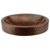 Compact Oval Skirted Vessel Hammered Copper Sink, Oil Rubbed Bronze
