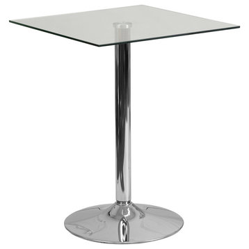 Flash Furniture 23.75" Square Glass Table With 30"H Chrome Base