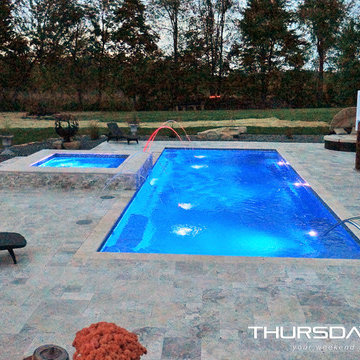Fiberglass Pool 16' x 41' with 9' x 9' Spa