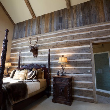 Hand Hewn Hammer Beams and Slab Siding with Oak Flooring