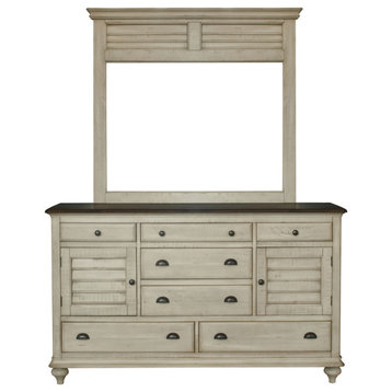 Sunset Trading Shades Of Sand Dresser With Shutter Mirror