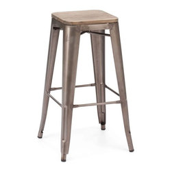 Marius Bar Chair- Rustic Wood - Bar Stools And Counter Stools