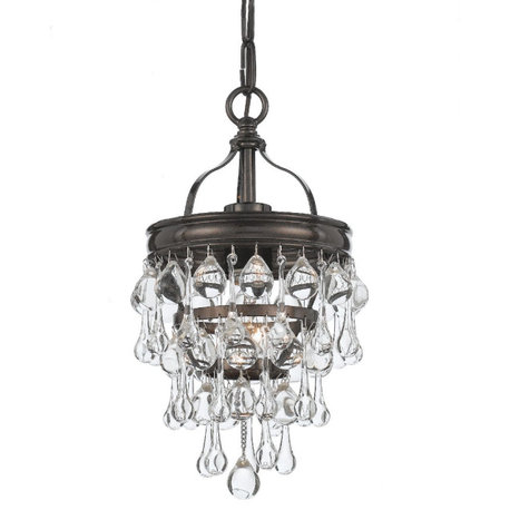 Crystorama Lighting Group 131 Calypso 7"W Crystal Mini Pendant - Vibrant Bronze