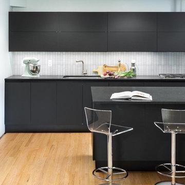 Black Kitchen and Modern Bathrooms